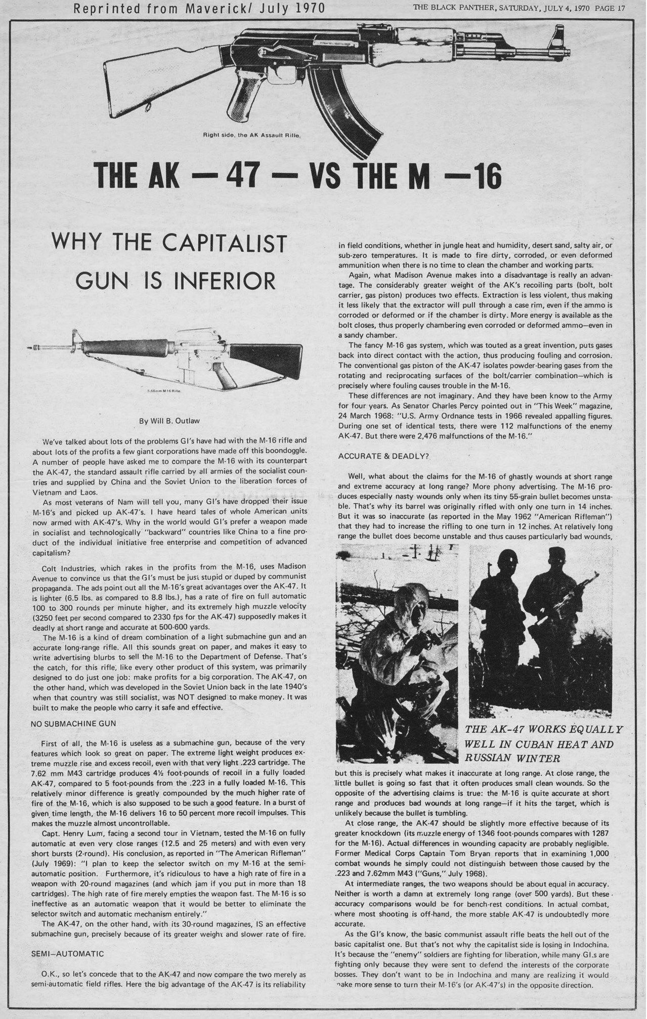 Why the capitalist gun is inferior (Black Panther graphic, 1970)