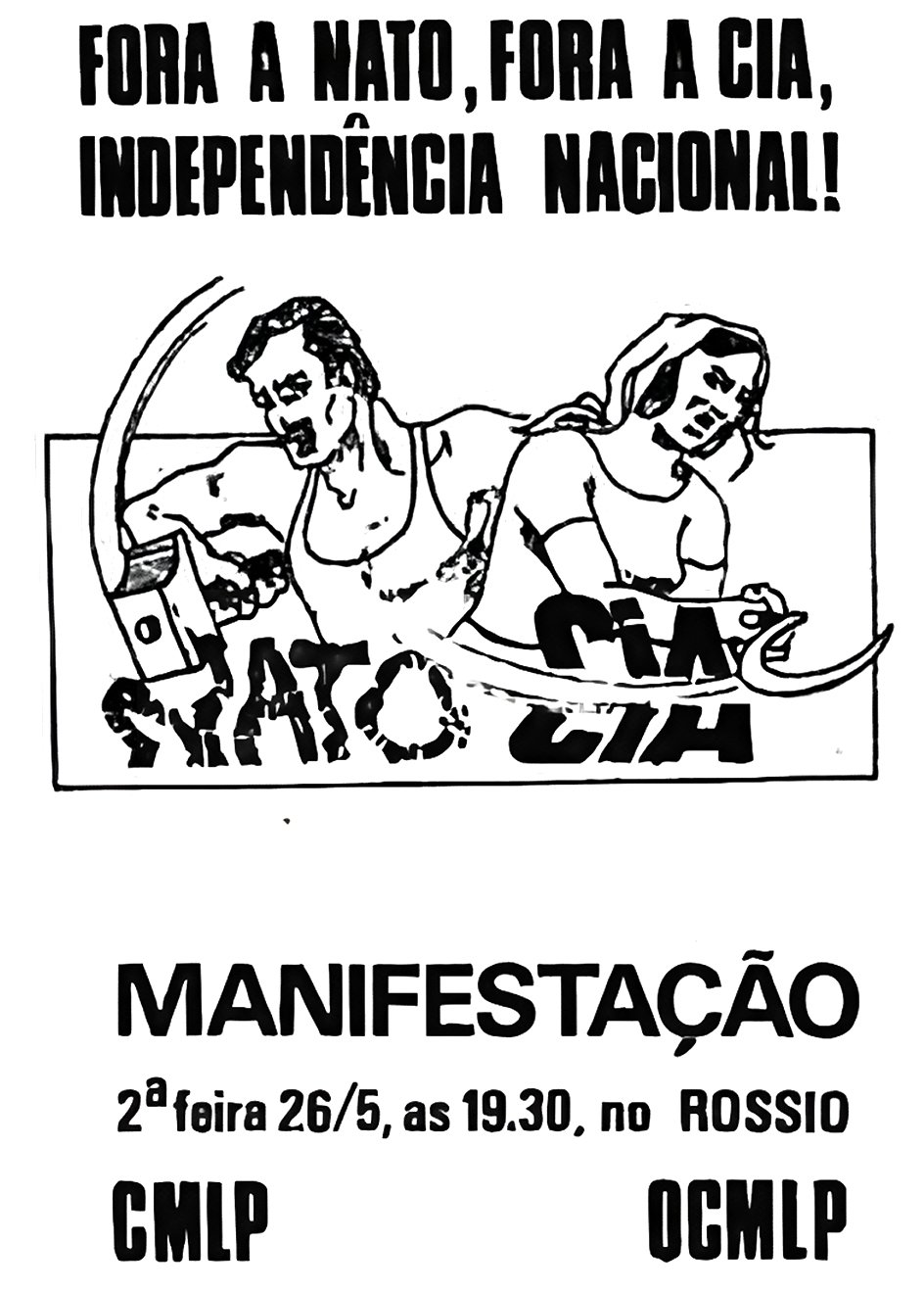 NATO out, CIA out, national independence! (Portuguese cartoon, 1975)